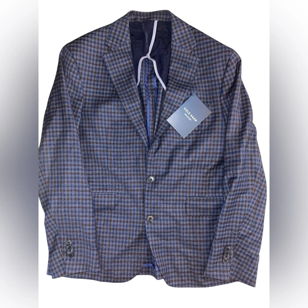 Cole Haan Blue Sport Coat Wool Blend